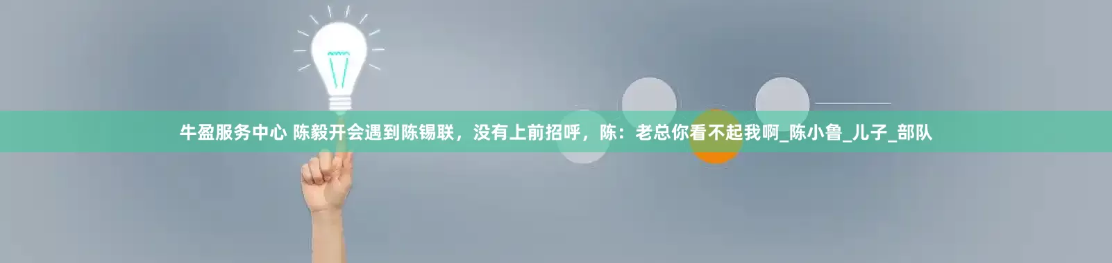 牛盈服务中心 陈毅开会遇到陈锡联，没有上前招呼，陈：老总你看不起我啊_陈小鲁_儿子_部队